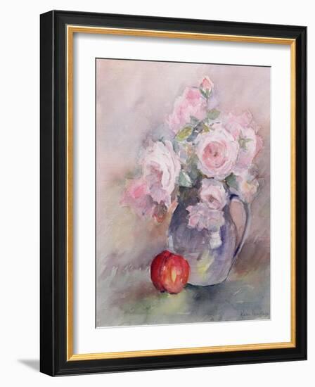 Pink Roses in a Blue Jug, 1994-Karen Armitage-Framed Giclee Print