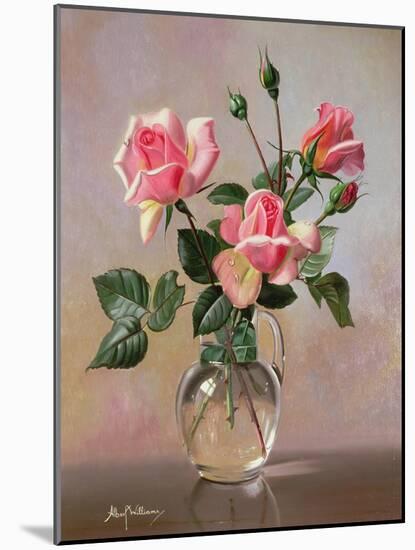 Pink Roses in a Glass Jug-Albert Williams-Mounted Giclee Print