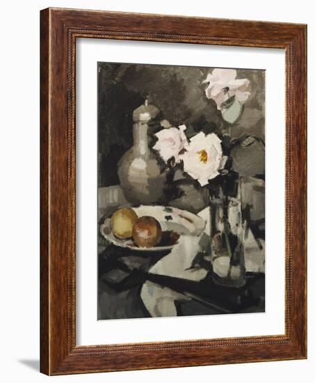 Pink Roses in a Glass Vase-Samuel John Peploe-Framed Giclee Print