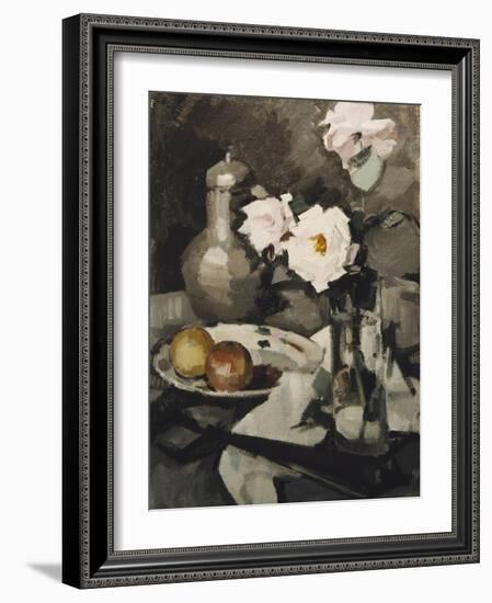 Pink Roses in a Glass Vase-Samuel John Peploe-Framed Giclee Print