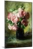 Pink Roses in a Vase-Frans Mortelmans-Mounted Giclee Print