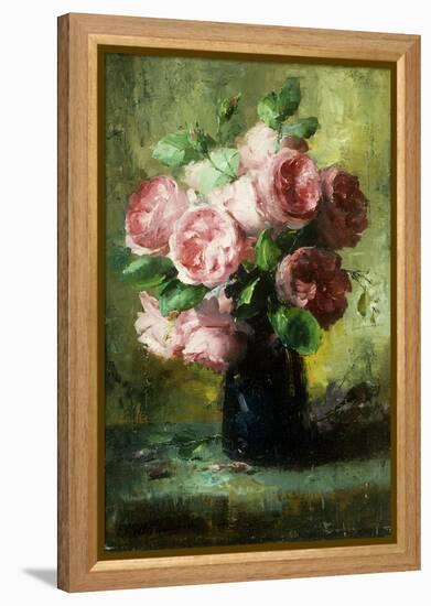 Pink Roses in a Vase-Frans Mortelmans-Framed Premier Image Canvas