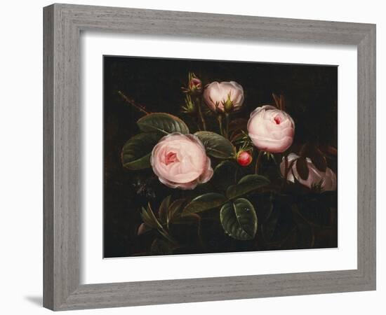 Pink Roses-Johan Laurentz Jensen-Framed Giclee Print