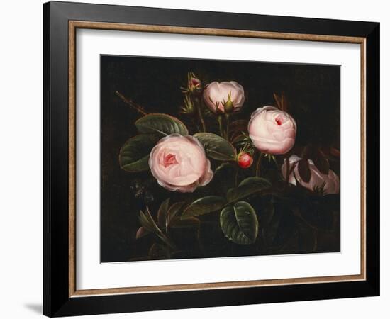 Pink Roses-Johan Laurentz Jensen-Framed Giclee Print