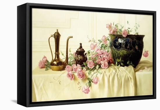 Pink Roses-Milne Ramsey-Framed Premier Image Canvas