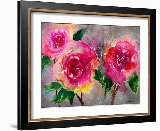 Pink Roses-Victoria Brown-Framed Art Print