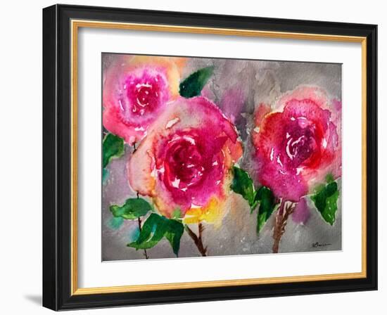 Pink Roses-Victoria Brown-Framed Art Print