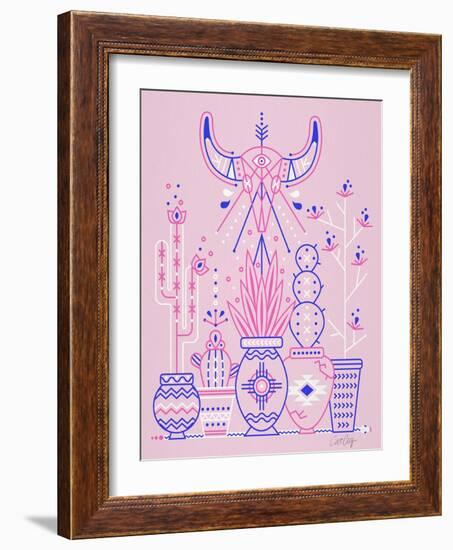 Pink Santa Fe Garden-Cat Coquillette-Framed Art Print