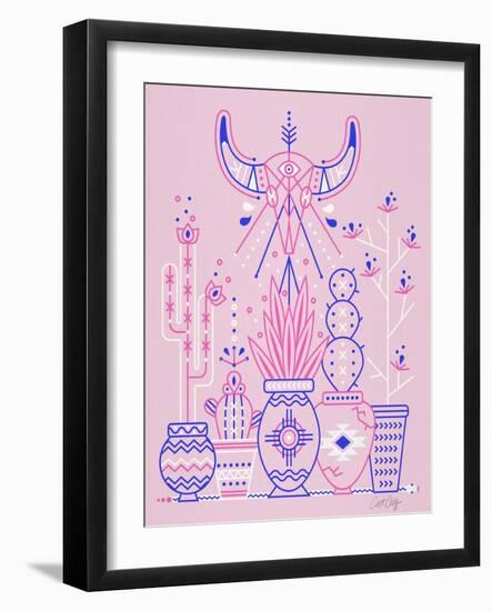 Pink Santa Fe Garden-Cat Coquillette-Framed Art Print