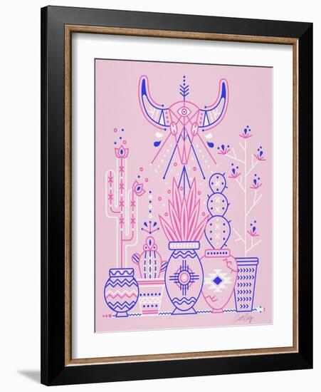 Pink Santa Fe Garden-Cat Coquillette-Framed Art Print