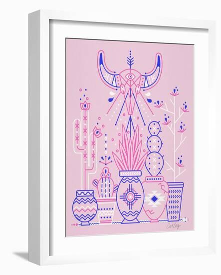 Pink Santa Fe Garden-Cat Coquillette-Framed Art Print