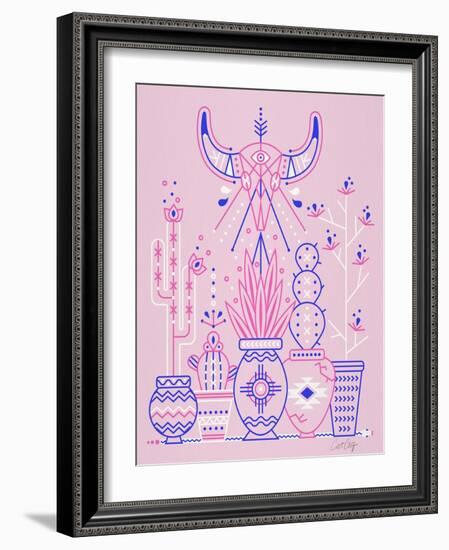 Pink Santa Fe Garden-Cat Coquillette-Framed Art Print