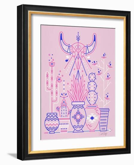 Pink Santa Fe Garden-Cat Coquillette-Framed Art Print