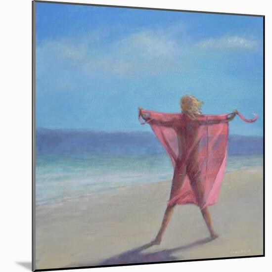 Pink Sari on the Beach-Lincoln Seligman-Mounted Giclee Print