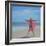 Pink Sari on the Beach-Lincoln Seligman-Framed Giclee Print