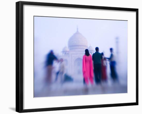 Pink Sari, Taj Mahal, India-Walter Bibikow-Framed Photographic Print