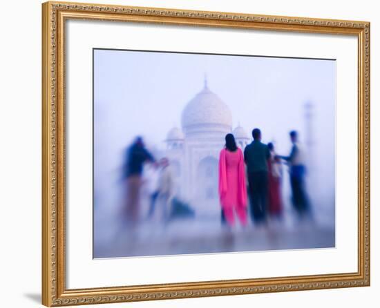 Pink Sari, Taj Mahal, India-Walter Bibikow-Framed Photographic Print