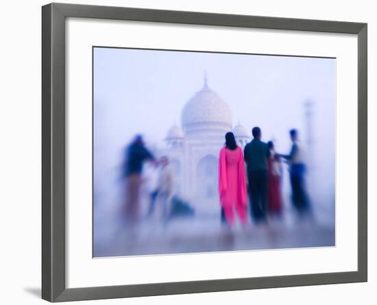 Pink Sari, Taj Mahal, India-Walter Bibikow-Framed Photographic Print