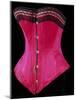 Pink Silk Satin Edged Whalebone Corset with Black Lace and Pink Ribbon-null-Mounted Giclee Print