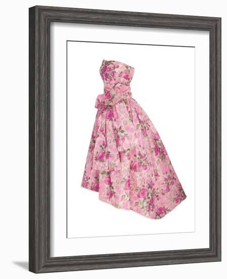 Pink Silk Taffeta Chine Gown, Yves Saint Laurent for Christian Dior, 1956-null-Framed Photographic Print