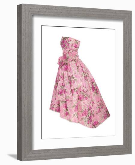 Pink Silk Taffeta Chine Gown, Yves Saint Laurent for Christian Dior, 1956-null-Framed Photographic Print