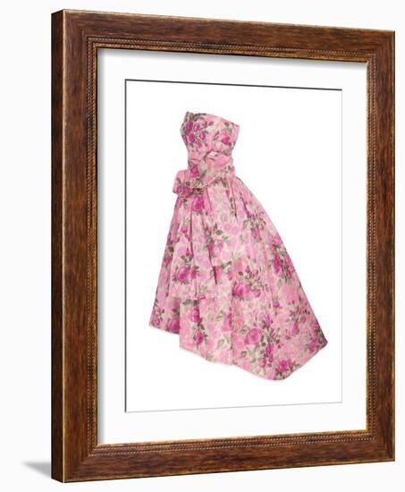 Pink Silk Taffeta Chine Gown, Yves Saint Laurent for Christian Dior, 1956-null-Framed Photographic Print