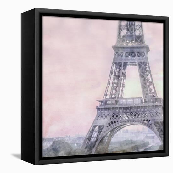 Pink Skies Eiffel Tower-RileyB-Framed Stretched Canvas