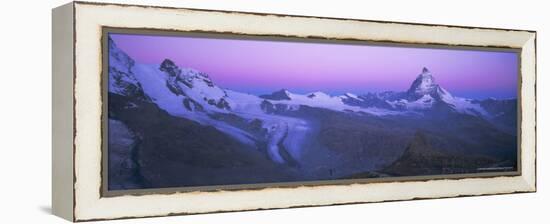 Pink Sky Before Sunrise Over the Lower Theodul Glacier and the Matterhorn Mountain, Swiss Alps-Ruth Tomlinson-Framed Premier Image Canvas