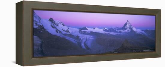 Pink Sky Before Sunrise Over the Lower Theodul Glacier and the Matterhorn Mountain, Swiss Alps-Ruth Tomlinson-Framed Premier Image Canvas