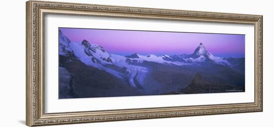 Pink Sky Before Sunrise Over the Lower Theodul Glacier and the Matterhorn Mountain, Swiss Alps-Ruth Tomlinson-Framed Photographic Print