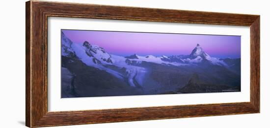 Pink Sky Before Sunrise Over the Lower Theodul Glacier and the Matterhorn Mountain, Swiss Alps-Ruth Tomlinson-Framed Photographic Print