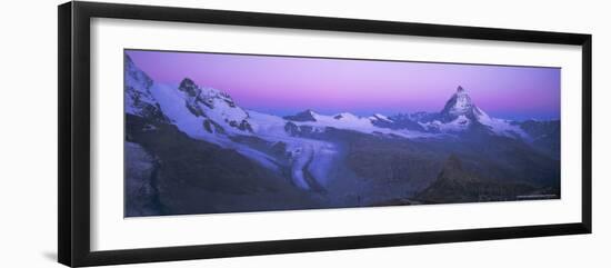 Pink Sky Before Sunrise Over the Lower Theodul Glacier and the Matterhorn Mountain, Swiss Alps-Ruth Tomlinson-Framed Photographic Print