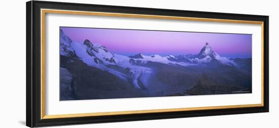 Pink Sky Before Sunrise Over the Lower Theodul Glacier and the Matterhorn Mountain, Swiss Alps-Ruth Tomlinson-Framed Photographic Print