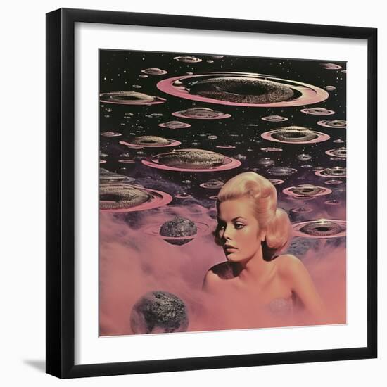 Pink Space Babe Collage Art-Samantha Hearn-Framed Giclee Print