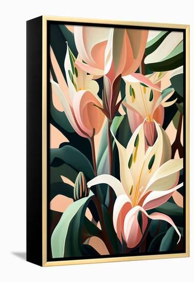 Pink Spotted Lily-Lea Faucher-Framed Stretched Canvas