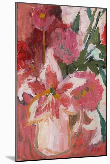 Pink Still-Life ( Oil on Board)-Ann Oram-Mounted Giclee Print