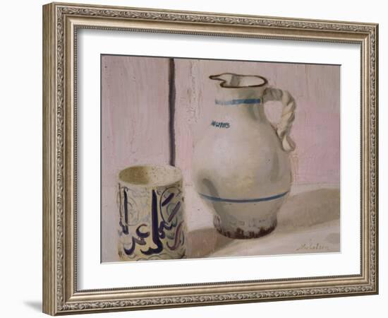 Pink Still Life with Jug (Oil on Canvas)-William Nicholson-Framed Giclee Print