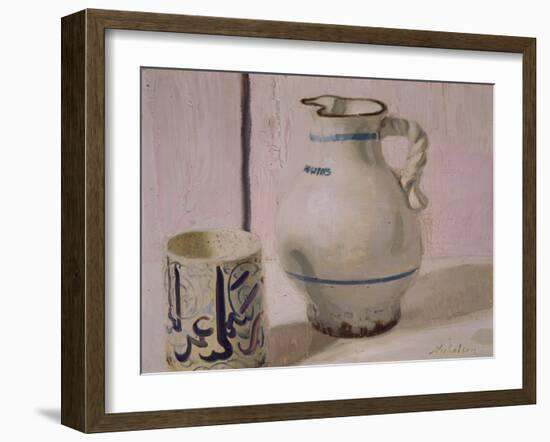 Pink Still Life with Jug (Oil on Canvas)-William Nicholson-Framed Giclee Print