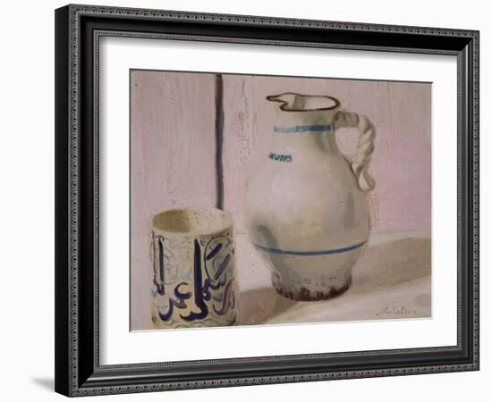 Pink Still Life with Jug (Oil on Canvas)-William Nicholson-Framed Giclee Print