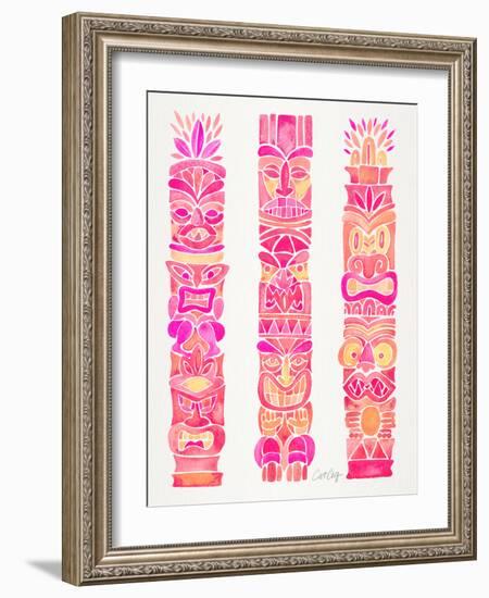 Pink Tiki Totems-Cat Coquillette-Framed Giclee Print