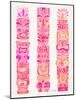 Pink Tiki Totems-Cat Coquillette-Mounted Giclee Print