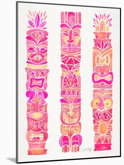 Pink Tiki Totems-Cat Coquillette-Mounted Giclee Print