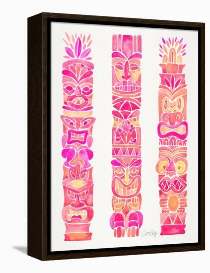 Pink Tiki Totems-Cat Coquillette-Framed Premier Image Canvas