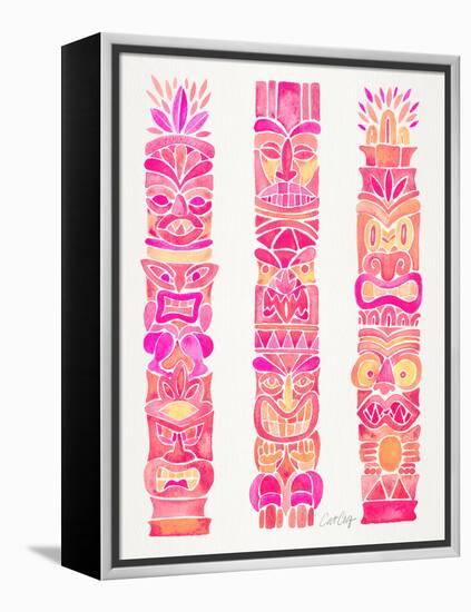 Pink Tiki Totems-Cat Coquillette-Framed Premier Image Canvas