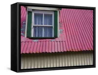 Pink Tink Roof And A Dormer Window With Lace Curtains Photographic