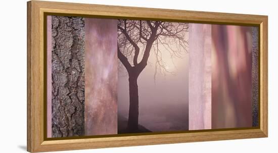 Pink Tree Collage-Cora Niele-Framed Stretched Canvas