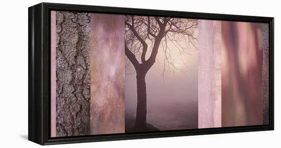 Pink Tree Collage-Cora Niele-Framed Stretched Canvas