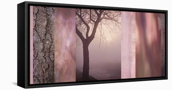 Pink Tree Collage-Cora Niele-Framed Stretched Canvas