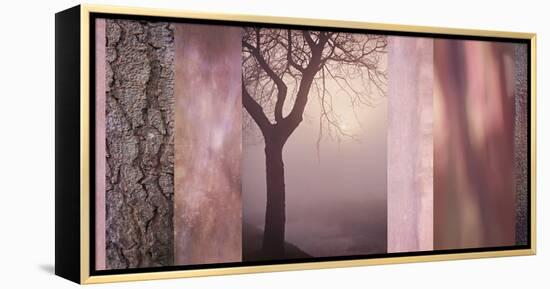 Pink Tree Collage-Cora Niele-Framed Stretched Canvas