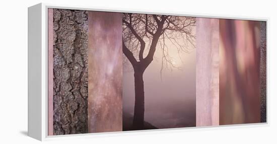 Pink Tree Collage-Cora Niele-Framed Stretched Canvas